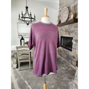Vintage 90s Single Stitch All Over Print‎ Striped Mens Medium Tshirt